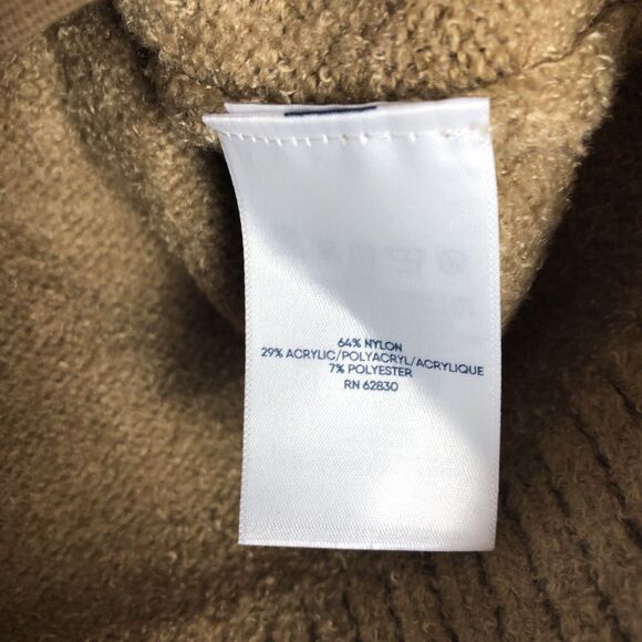 Lands end button cardigan womens sz XS Brown nylon acrylic super soft ribbed hem - Picture 6 of 9